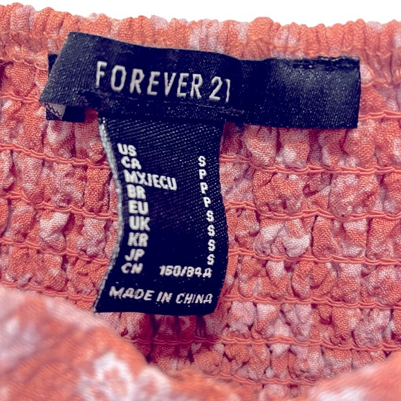 Forever 21 Women's Pink and Orange Crop Blouse - Picture 6 of 6